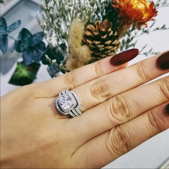 New Women’s 925 Silver Engagement Diamond Set Ring - Picture 3 of 6